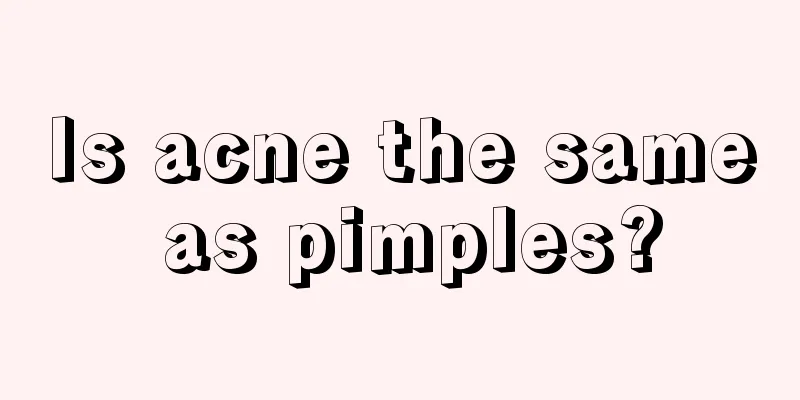 Is acne the same as pimples?