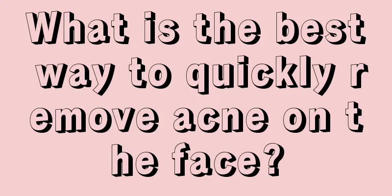 What is the best way to quickly remove acne on the face?